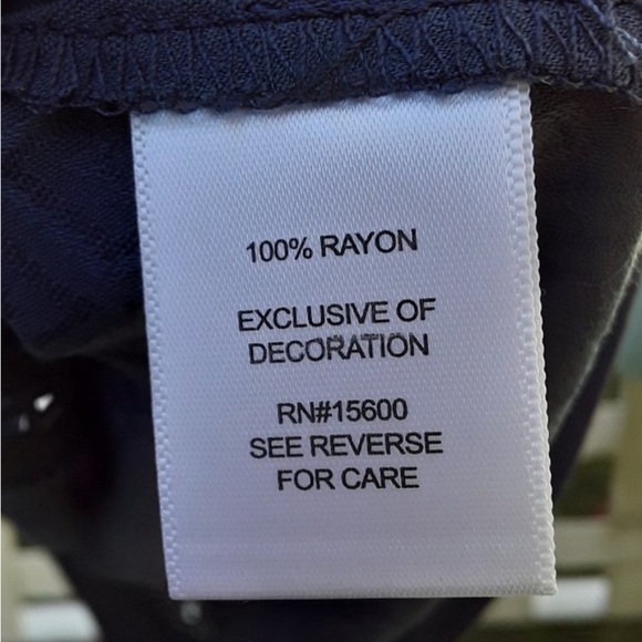 Women’s NY Collection Black Pin Strip A-Line Skirt w/floral embroidery, Size 12 - Picture 6 of 6